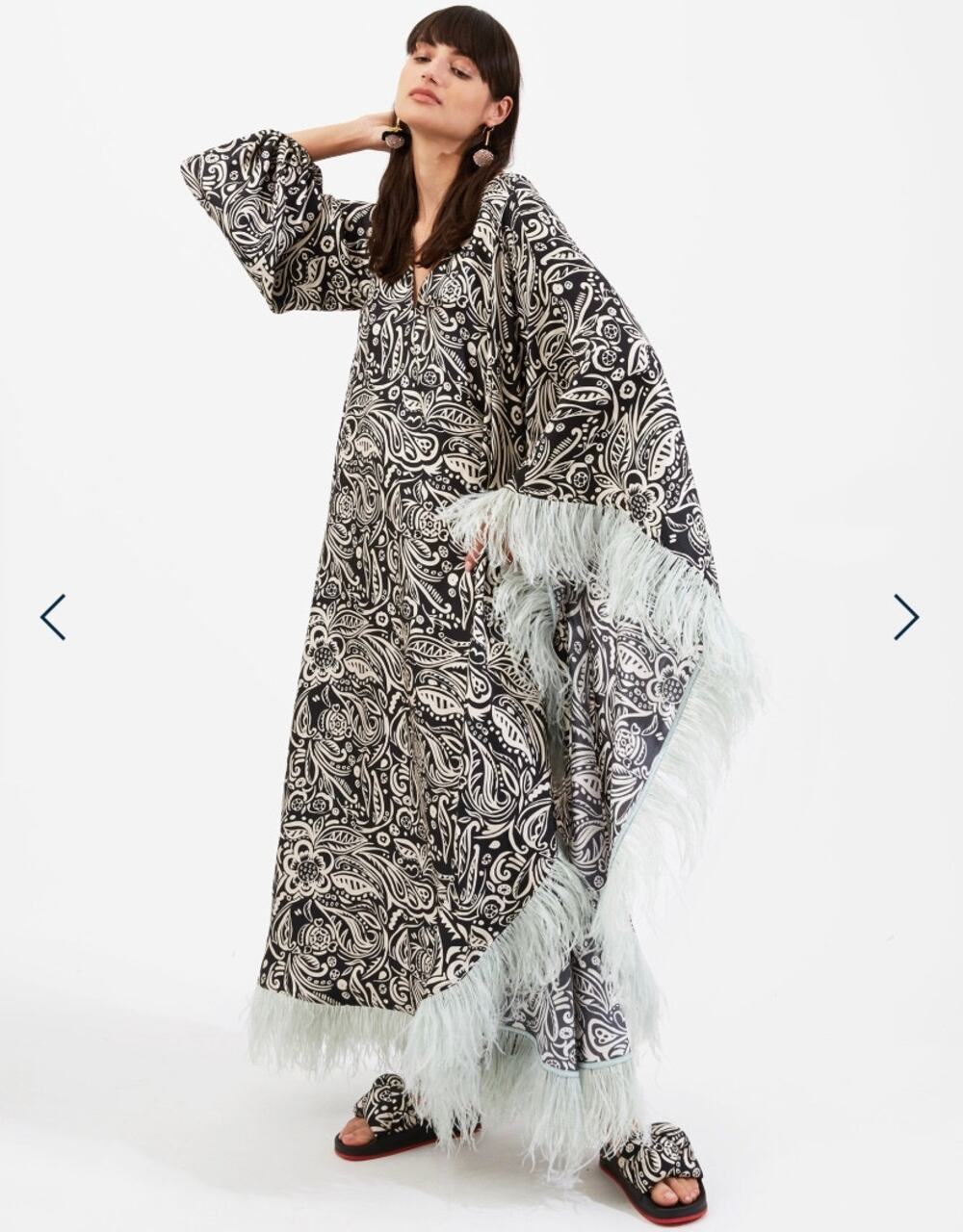 La Double J -Opera Dress (With Feathers) Fauve in Silk Twill - XL (NWOT)